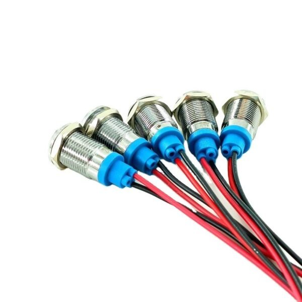 12mm Metal IP65 Waterproof LED Indicator Push Button Switch - 220V ...