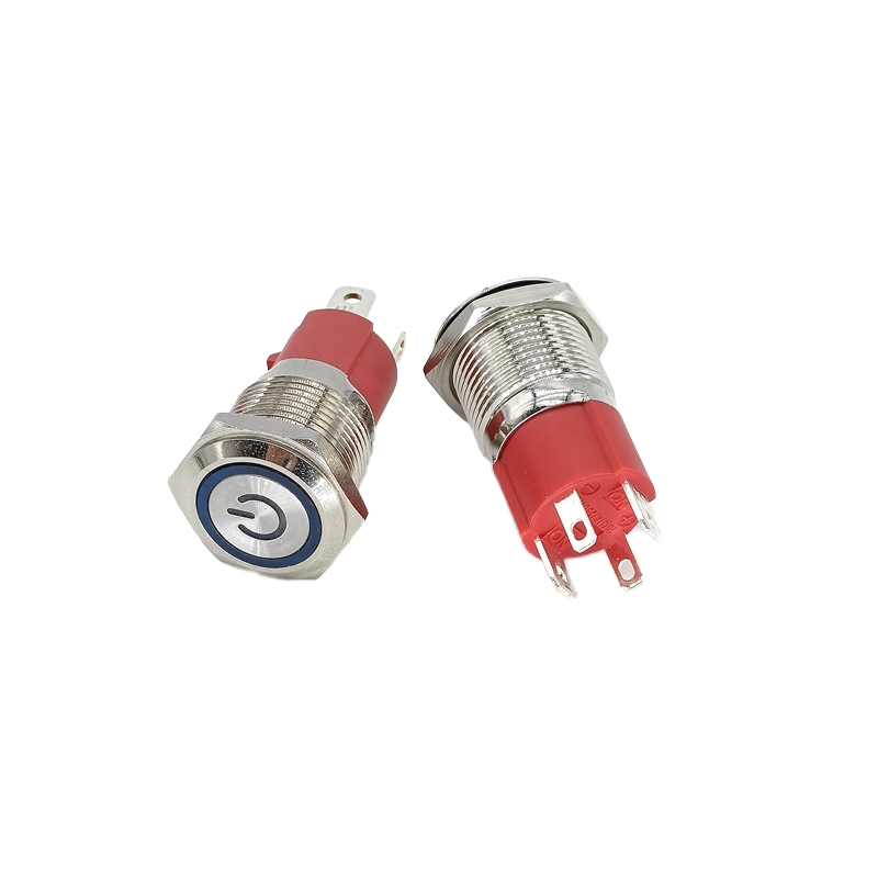 Main Product Shot: 16mm metal push button switch with ring LED illumination and IP65 waterproof rating Illuminated Operation View: Ring LED indicator illuminated on 10A high current push button switch Side Profile Demonstration: Side view of 16mm waterproof push button showing flat head design Terminal Close-up: PH/terminal connections on high current metal push button switch Waterproof Testing Display: IP65 waterproof verification of industrial ring LED push button switch Industrial Application Context: 16mm high current switch installed in power control panel application Multiple Angle Presentation: 360-degree view of ring LED illumination on metal push button Comparison with Standard Switches: 16mm high current switch shown alongside conventional push buttons