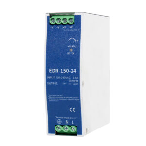 EDR-150W 150W DIN Rail Mount Power Supply 24V 6.25A Industrial Switching Power Supply Wiring Terminal of EDR-150W DIN Rail PSU DIN Rail Mounted 150W Power Supply in Control Cabinet