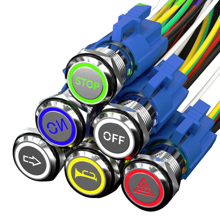 Industrial Push Button Switches & Emergency Stop Button Metal, Waterproof, 22mm