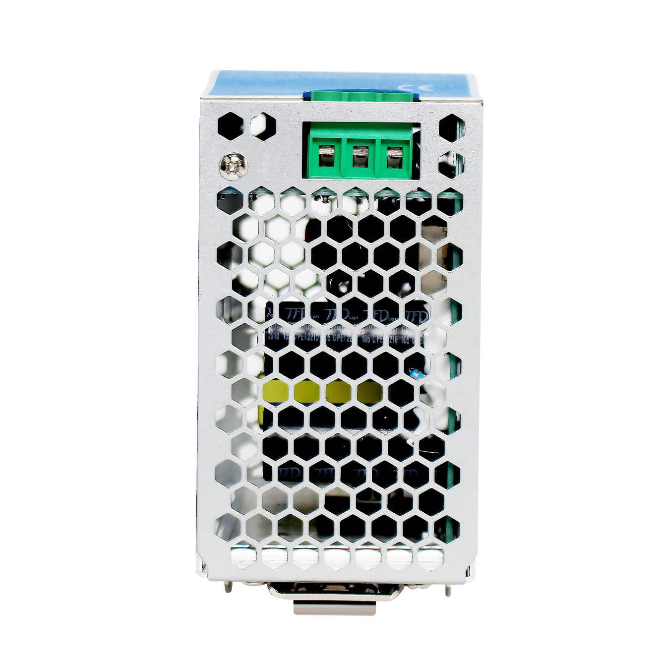 NDR-240W 240W DIN rail power supply industrial grade Front view of NDR-240W DIN rail mounted PSU Technical Detail Images Wiring terminals of NDR-240W industrial power supply DIN rail mounting mechanism 240W power supply Application Scenario Images NDR-240W installed in industrial control panel Automation system with DIN rail power supply setup