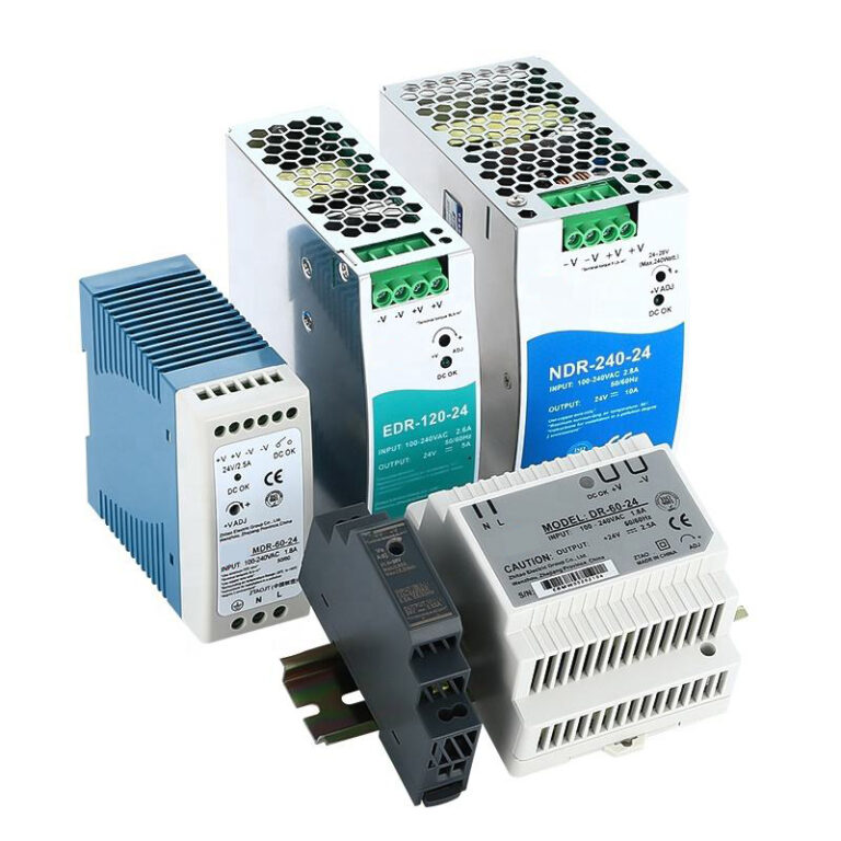 Reliable Industrial Power Supply 24VDC Enclosed DIN Rail Mount Switching PSU by Meanwell