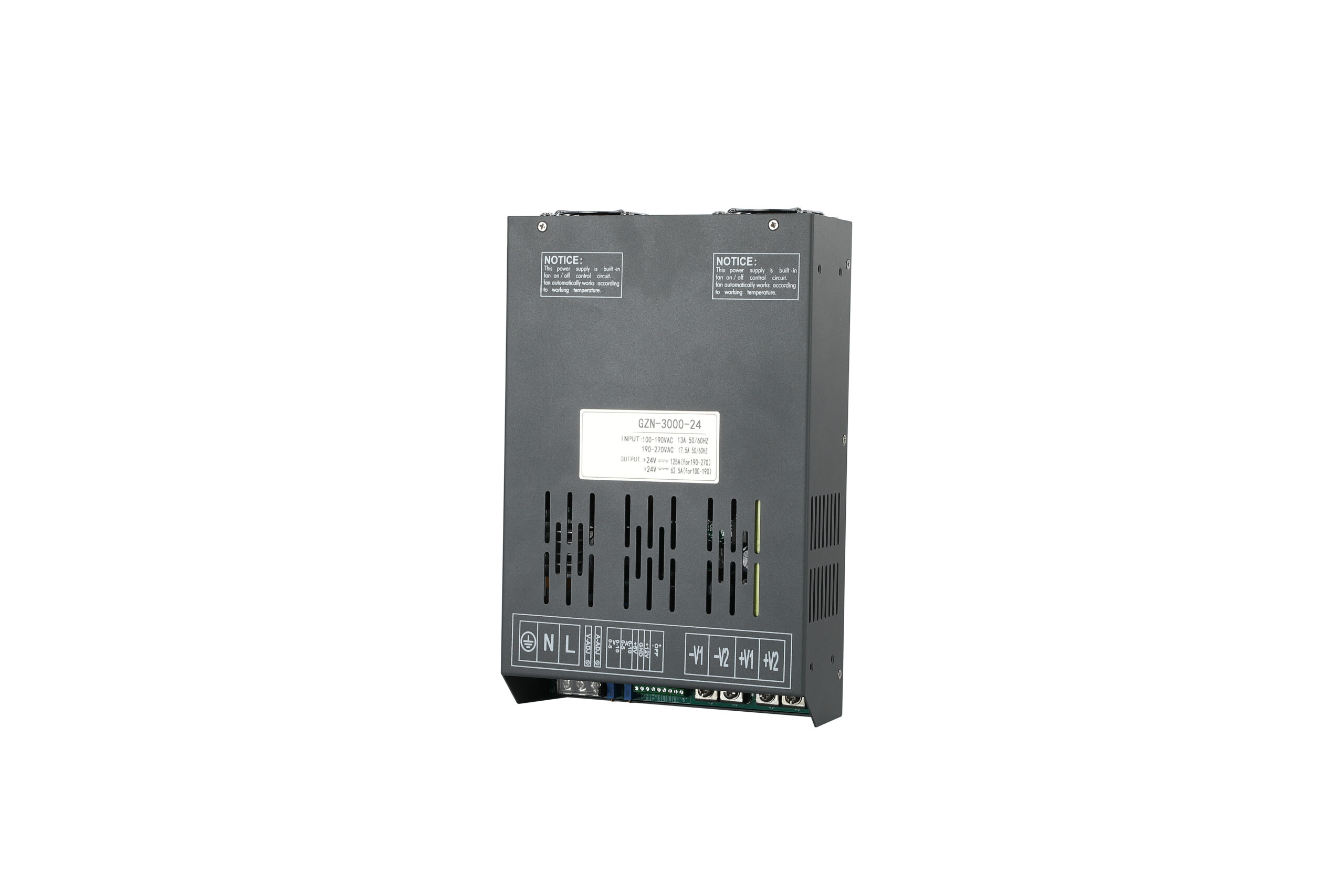 000W Intelligent Industrial Power Supply with 95-265VAC Wide Input & 485 Communication 2. Feature Highlight Image High-Efficiency 3000W Industrial PSU Featuring PF≥0.99, 93% Efficiency & Multiple Protection Systems 3. Application Scene Image 3000W Programmable Power Supply for Industrial Automation, Laser Equipment & UV Curing Systems 4. Specifications & Dimensions Image Industrial Grade 3000W Power Supply | 288×67×157mm Compact Design | Parallel Current Sharing Capability 5. Protection & Safety Features Image Protected Industrial PSU with Short Circuit/Over Current/Over Voltage/Over Temperature Safeguards 6. Communication & Control Image RS485 Controlled 3000W Smart Power Supply with Remote Monitoring & Output Adjustment Capabilities 7. Multi-Voltage Output Image Versatile 3000W DC Power Supply with 24V/36V/48V/120V/150V/220V Output Options for Various Applications