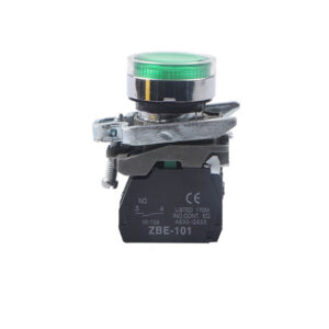 XB4-BW3365 22mm metal LED push button switch momentary operation Illuminated Operation: LED illuminated momentary push button switch in operation Side Profile View: Side view showing 22mm metal push button switch dimensions Terminal Close-up: Quick-connect terminals on industrial momentary switch Panel Installation: XB4-BW3365 installed in industrial control panel Multiple Units Display: Metal LED push button switches in industrial packaging Application Context: Momentary switch in automation control system Comparison Shot: XB4 series switch compared to standard push buttons