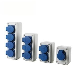 IP67-waterproof-junction-box-ABS-grey-enclosure-front dustproof-electrical-housing-with-360-degree-seal customizable-OEM-junction-box-with-terminal-base PC-material-waterproof-enclosure-high-impact-IK08 industrial-junction-box-with-mounting-flanges-side UL94V0-flame-retardant-electrical-box-open-view