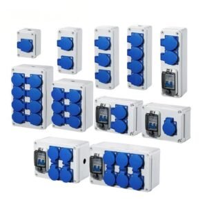 IP67-waterproof-junction-box-360-seal-grey-ABS industrial-electrical-enclosure-with-terminal-base-inside custom-size-waterproof-box-model-400x330x160mm PC-material-junction-box-high-impact-IK08-rating OEM-customizable-enclosure-with-grid-backplane CE-RoHS-certified-waterproof-box-for-telecom-use