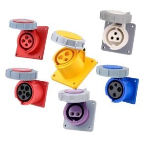 16A IP44 industrial plug and socket straight panel mounted 220-250V 2P+E industrial socket panel mounted IP44 dust water protection 220-250V industrial electrical socket 16A straight panel mounted IP44 heavy-duty industrial plug & socket 2P+E panel mounted 16A 3 pins industrial socket 2P+E IP44 straight panel installation Industrial electrical connection socket 16A IP44 220-250V