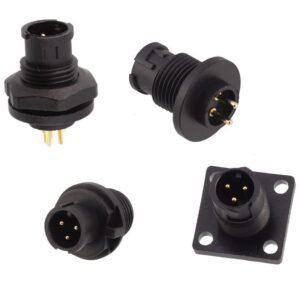 IP68 Low Voltage Connector 5A Front/Back Mount Solder Receptacle Waterproof 2-6pin Male Socket Bayonet